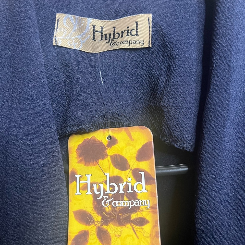 Hybrid & Company Navy Open-Front Shawl Collar Blazer - Picture 2 of 2